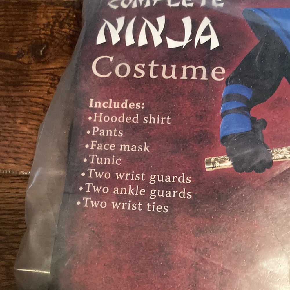 Boy’s Complete Blue Ninja Costume Size Large (10-12) NEW - Picture 2 of 4